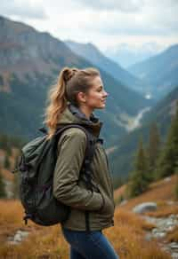 woman hiking in mountains