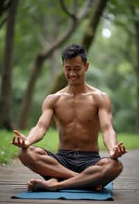 man doing Yoga at a Yoga Retreat in Bali