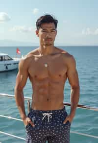 man swim shorts  on a Luxury Yacht boat