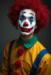 man as a Clown with Clown Makeup