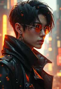 man as a soft lustrous biotech raver gutter punk gothic cyborg, golden ratio, details, scifi, fantasy, cyberpunk, intricate, decadent, digital painting, octane render, artstation, concept art, smooth, sharp focus, illustration, art by artgerm, loish, wlop