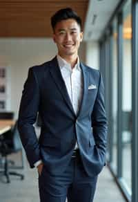 wide LinkedIn profile photo of a professional business man as a confident professional business man standing in a modern office. LinkedIn professional profile photo. most popular person on LinkedIn