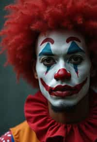 man as a Clown with Clown Makeup