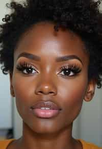 make up ideas for man. fake eyelashes, perfect cat eyeliner, light pink lipstick