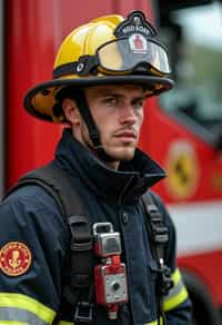 man as a Firefighter. highly detailed