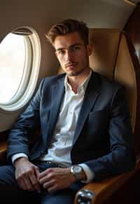 man seated in a Private Jet