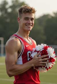 man as Cheerleader at college