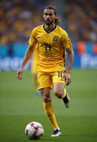 man as Football Player in the FIFA World Cup playing in a Football Match