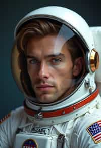 man as NASA Astronaut in space suit