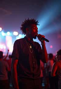 masculine  man enjoying a concert or music festival