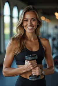 a confident  feminine woman engaging in a fitness routine