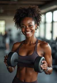 a confident  feminine woman engaging in a fitness routine