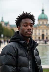 man in Vienna with the Schönbrunn Palace in the background