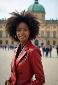 woman in Vienna with the Schönbrunn Palace in the background