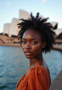 woman in Sydney with the Sydney Opera House in the background