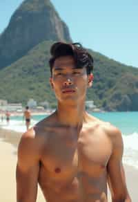 man in Rio de Janeiro at Ipanema Beach