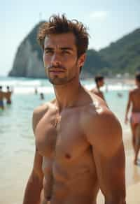 man in Rio de Janeiro at Ipanema Beach