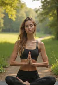 woman practicing yoga in a beautiful natural setting