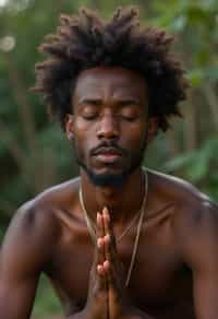 man practicing breathwork or pranayama