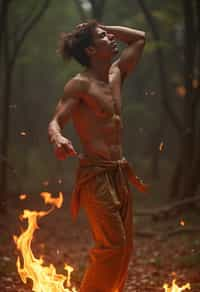 man performing a sacred dance or movement