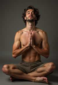 man practicing breathwork or pranayama