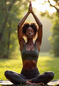 woman practicing yoga in a beautiful natural setting