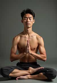 man practicing breathwork or pranayama