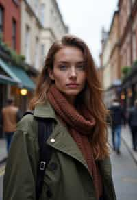 woman as digital nomad in London in Soho background