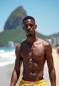 man as digital nomad in Rio de Janeiro at Ipanema Beach