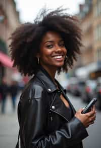 woman as digital nomad in London in Soho background