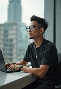 man as digital nomad in Kuala Lumpur