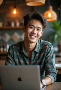 man as digital nomad in Chiang Mai in front of coworking