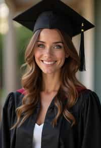 a graduate woman in their academic gown