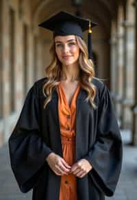 a graduate woman wearing their academic regalia