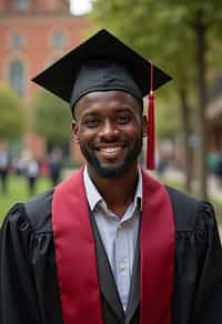 a graduate man in their academic gown