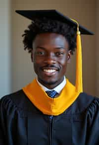 a graduate man in their academic regalia