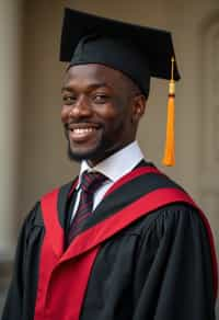 a graduate man wearing their academic regalia