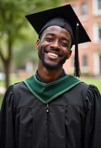 a graduate man in their academic gown