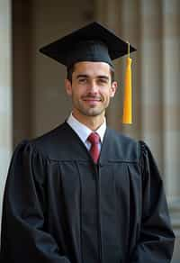 a graduate man in their academic gown