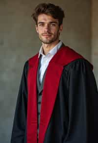 a graduate man in their academic gown