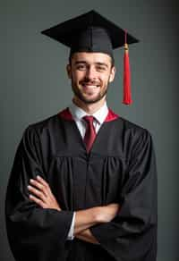 a graduate man in their academic regalia