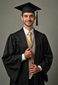 a graduate man wearing their academic regalia