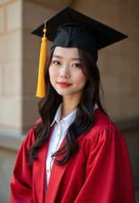 a graduate woman wearing their academic regalia