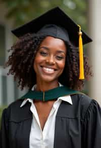 a graduate woman in their academic gown