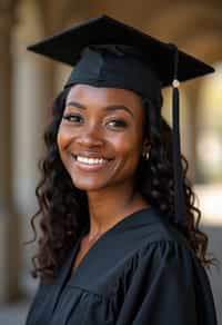 a graduate woman wearing their academic regalia