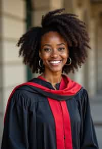 a graduate woman in their academic gown