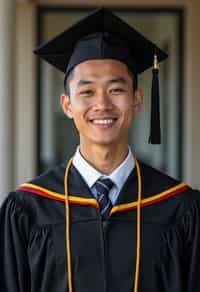 a graduate man in their academic gown