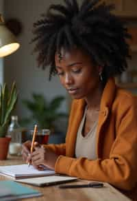 feminine woman engaging in a hobby or craft