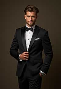 an alluring masculine  man dressed in elegant evening wear