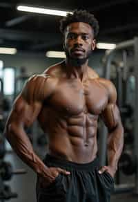 masculine  man wearing  or shorts and sports top in the fitness gym